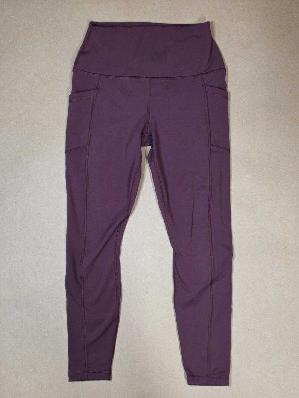 Yogalicious PolarLux Tribeca Women’s Leggings L High Rise Pockets Burgundy
